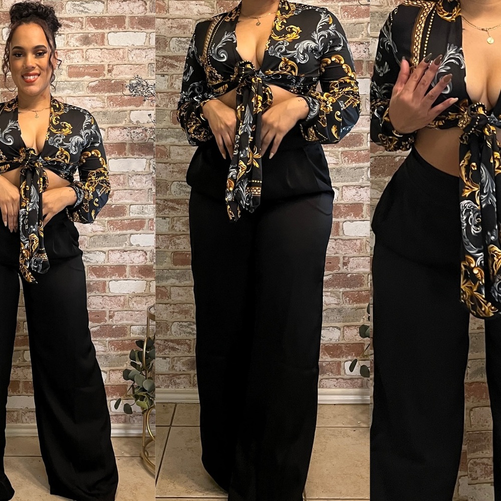 Long sleeve Luxury crop top with tie
